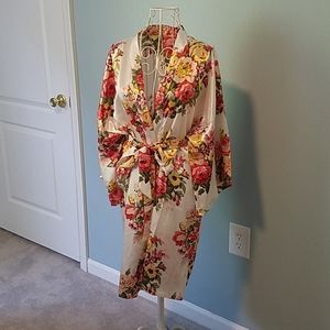 White floral robe
